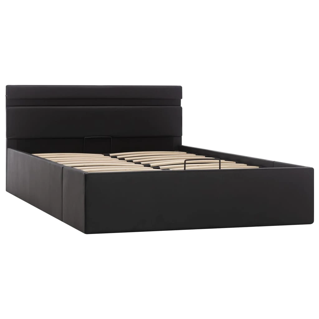 VidaXL Stauraumbett Hydraulisch mit LED - vidaXL Stauraumbett Hydraulisch mit LED Schwarz Kunstleder 120×200 cm 3 VidaXL Stauraumbett Hydraulisch mit LED - vidaXL Stauraumbett Hydraulisch mit LED Schwarz Kunstleder 120×200 cm