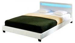 En.casa Polsterbett Paris 160x200 cm - Cremeweiß - 169 x 78 x 210 cm - Kunstleder