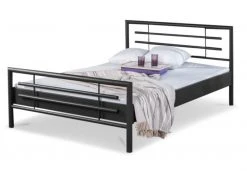 EINRICHTEN24 Metallbett Lola dunkelgrau - Breite: 100 cm