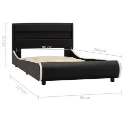 VidaXL Bettgestell - vidaXL Bettgestell mit LED Schwarz Kunstleder 90x200 cm -Deutschland Betten Verkäufe 2022 f73c0cd5a293424db4fd1ece036c2369