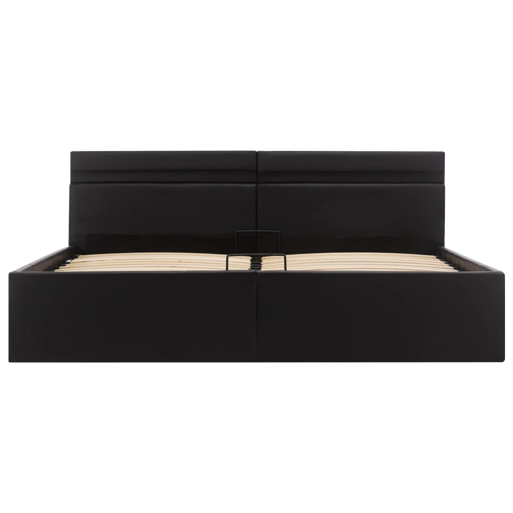 VidaXL Stauraumbett Hydraulisch mit LED - vidaXL Stauraumbett Hydraulisch mit LED Schwarz Kunstleder 160×200 cm 7 VidaXL Stauraumbett Hydraulisch mit LED - vidaXL Stauraumbett Hydraulisch mit LED Schwarz Kunstleder 160×200 cm – Bild 5