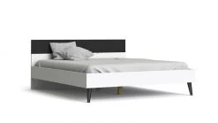 Ebuy24 Napoli Doppelbett 180x200 - Napoli Doppelbett 180x200 cm in weiß und matt schwarz.