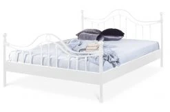 EINRICHTEN24 Metallbett Lorena weiß - Breite: 160 cm