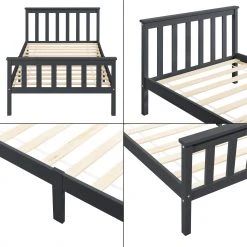 En.casa Holzbett Breda - Grau - Breite: 128 cm -Deutschland Betten Verkäufe 2022 fe614b74f5e2414abbf6d1354e2e688c