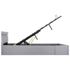 VidaXL Bettgestell - vidaXL Stauraumbett Hydraulisch mit LED Hellgrau Stoff 140×200 cm -Deutschland Betten Verkäufe 2022 fe701b37635848628031f7703680496d