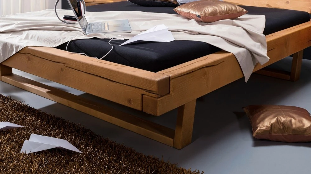 KAWOLA Balkenbett MALA Kiefer massiv - Breite: 162 cm 5 KAWOLA Balkenbett MALA Kiefer massiv - Breite: 162 cm – Bild 3