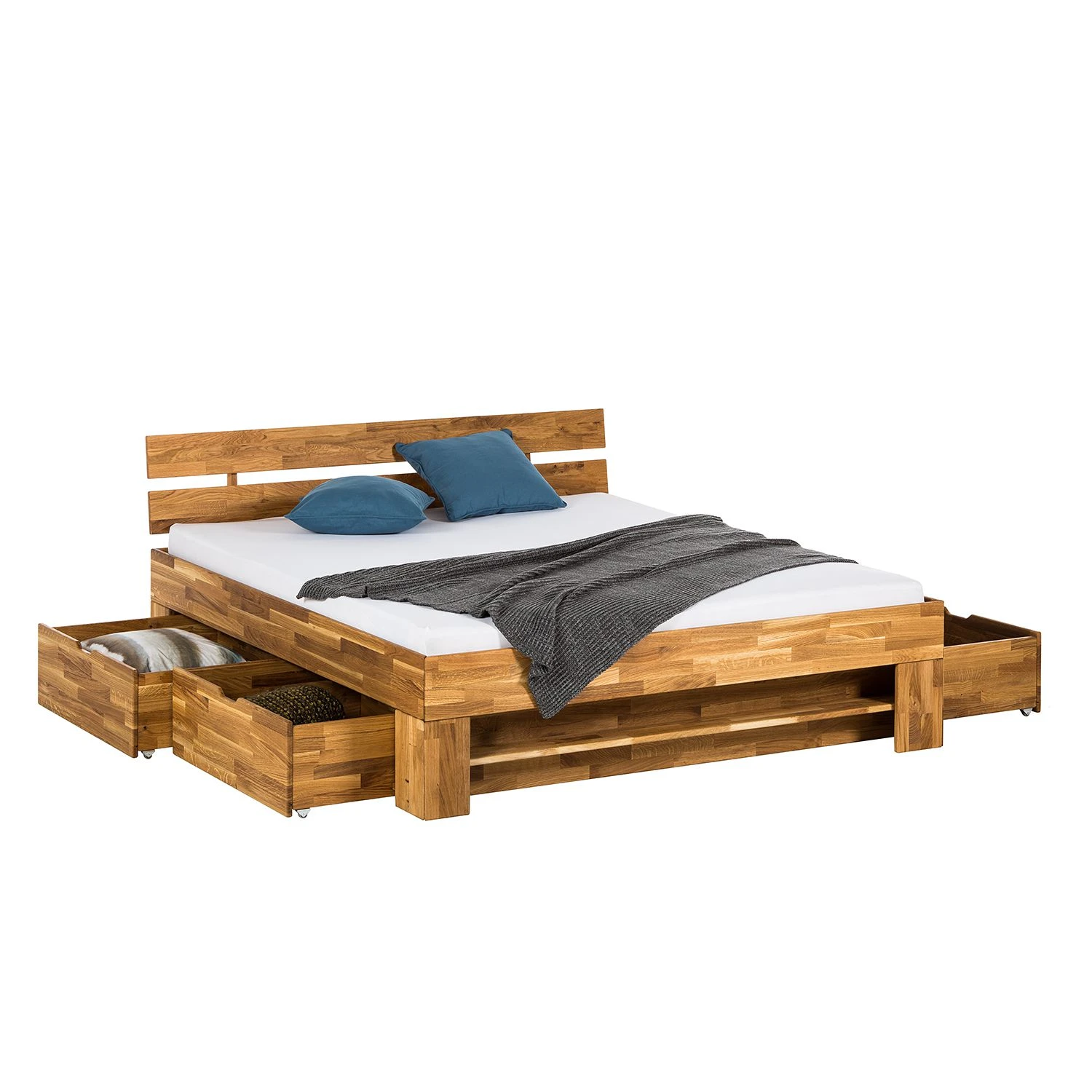 Ars Natura Massivholzbett EosWOOD - inkl. Bettkästen - Eiche massiv - Eiche - 160 x 200cm 5 Ars Natura Massivholzbett EosWOOD - inkl. Bettkästen - Eiche massiv - Eiche - 160 x 200cm – Bild 3