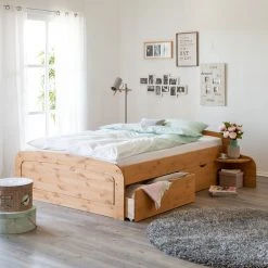 Ars Natura Massivholzbett Fia - Kiefer Natur gebeizt & gewachst - 180 x 200cm -Deutschland Betten Verkäufe 2022 massivholzbett fia kiefer massiv 180 x 200cm kiefer natur gebeizt gewachst 3111597