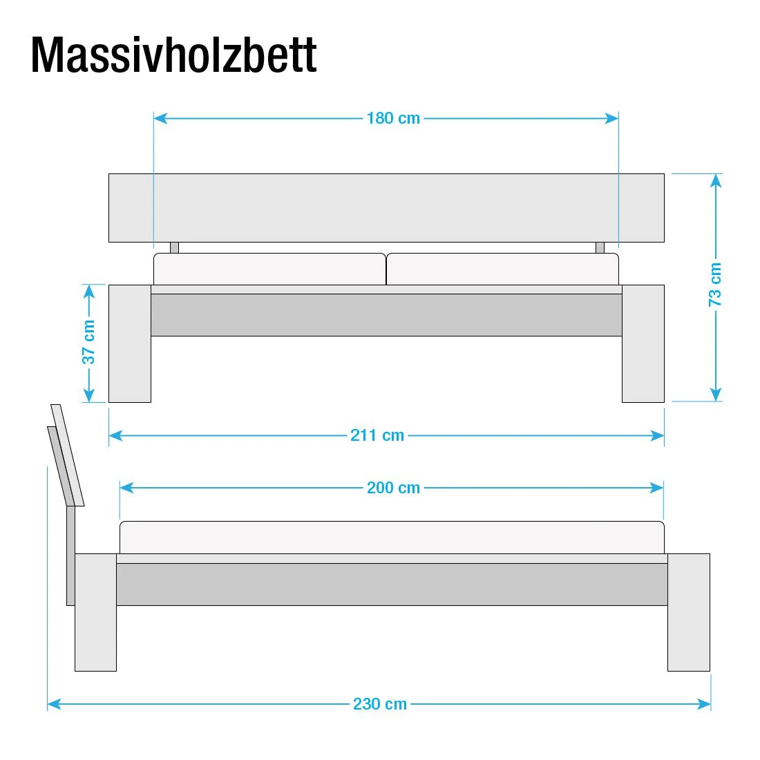 Neue Modular Massivholzbett Morton - 180 x 200cm 8 Neue Modular Massivholzbett Morton - 180 x 200cm – Bild 6