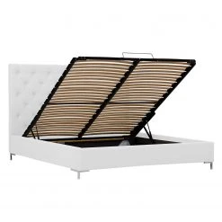 Studio Copenhagen Polsterbett Aralia I - Stoff Floreana: Beige - 180 x 200cm - 1 Bettkasten - T-Kufen -Deutschland Betten Verkäufe 2022 polsterbett aralia i webstoff 180 x 200cm mit bettkasten t form stoff floreana beige 3958128