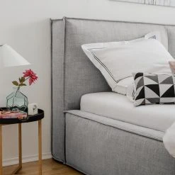 Polsterbett Kinx - Stoff KINX: Grau - 180 x 200cm -Deutschland Betten Verkäufe 2022 polsterbett kinx webstoff 140 x 200cm hellgrau 5112000