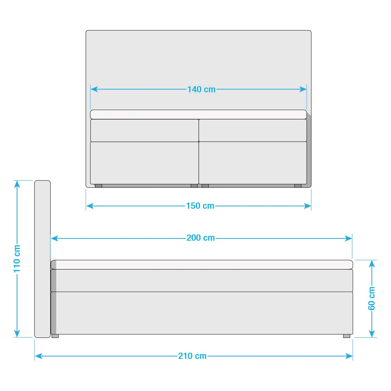 Polsterbett KiYDOO III inkl. Bettkasten - 140 x 200cm 13 Polsterbett KiYDOO III inkl. Bettkasten - 140 x 200cm – Bild 11