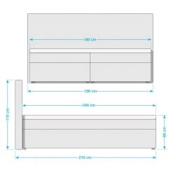 Polsterbett KiYDOO IV - Weiß - 180 x 200cm 33 Polsterbett KiYDOO IV - Weiß - 180 x 200cm -Deutschland Betten Verkäufe 2022 polsterbett kiydoo ii inkl bettkasten webstoff grau 180 x 200cm 5117468