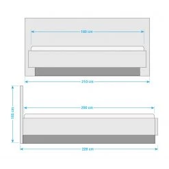Fredriks Polsterbett Alaska I - 1 Bettkasten -Deutschland Betten Verkäufe 2022 polsterbett marienburg inkl beleuchtung kunstleder weiss kein bettkasten 5012244
