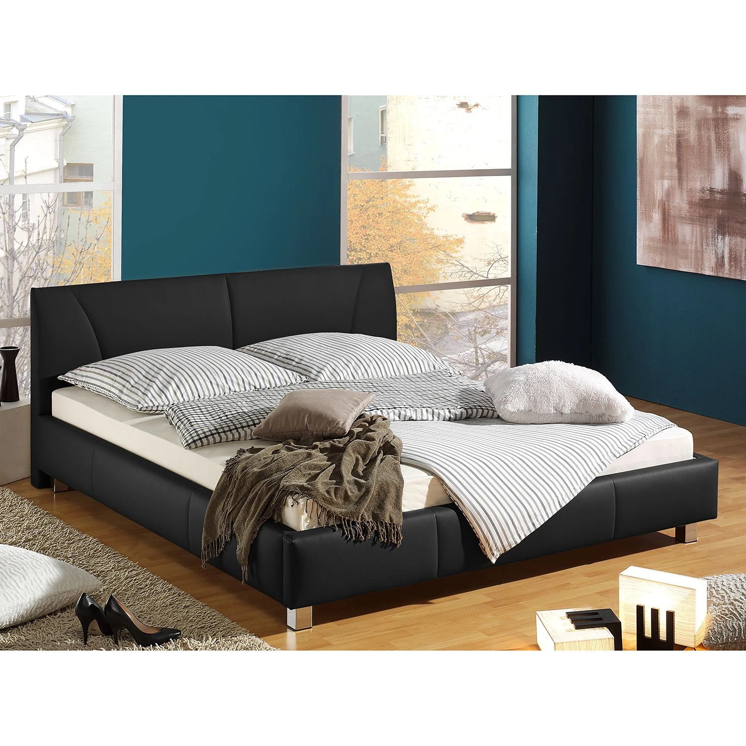 Loftscape Polsterbett Osterhofen Kunstleder - Schwarz - 180 x 200cm 4 Loftscape Polsterbett Osterhofen Kunstleder - Schwarz - 180 x 200cm – Bild 2