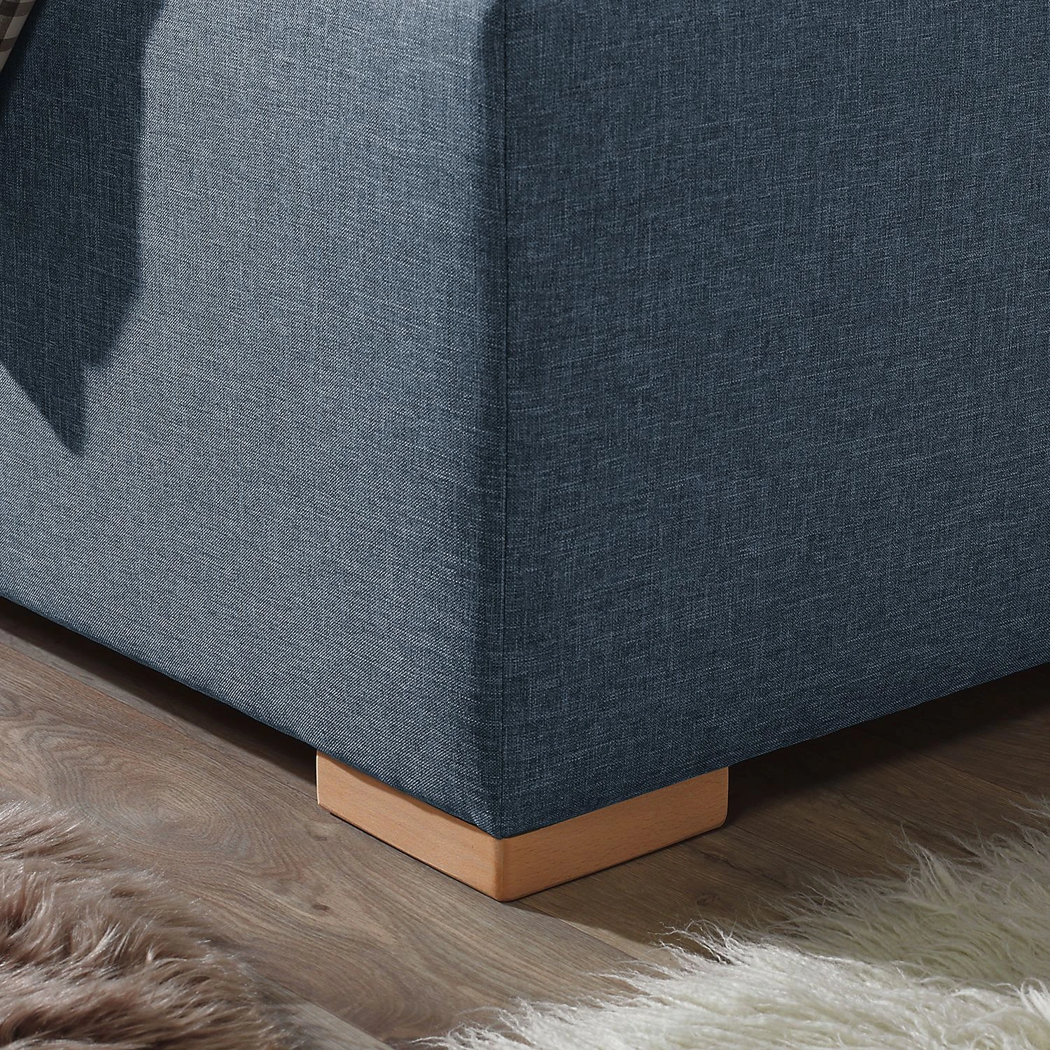 Ars Natura Polsterbett Vitaby Strukturstoff - Jeansblau - 100 x 200cm - Mit Lattenrost 5 Ars Natura Polsterbett Vitaby Strukturstoff - Jeansblau - 100 x 200cm - Mit Lattenrost – Bild 3