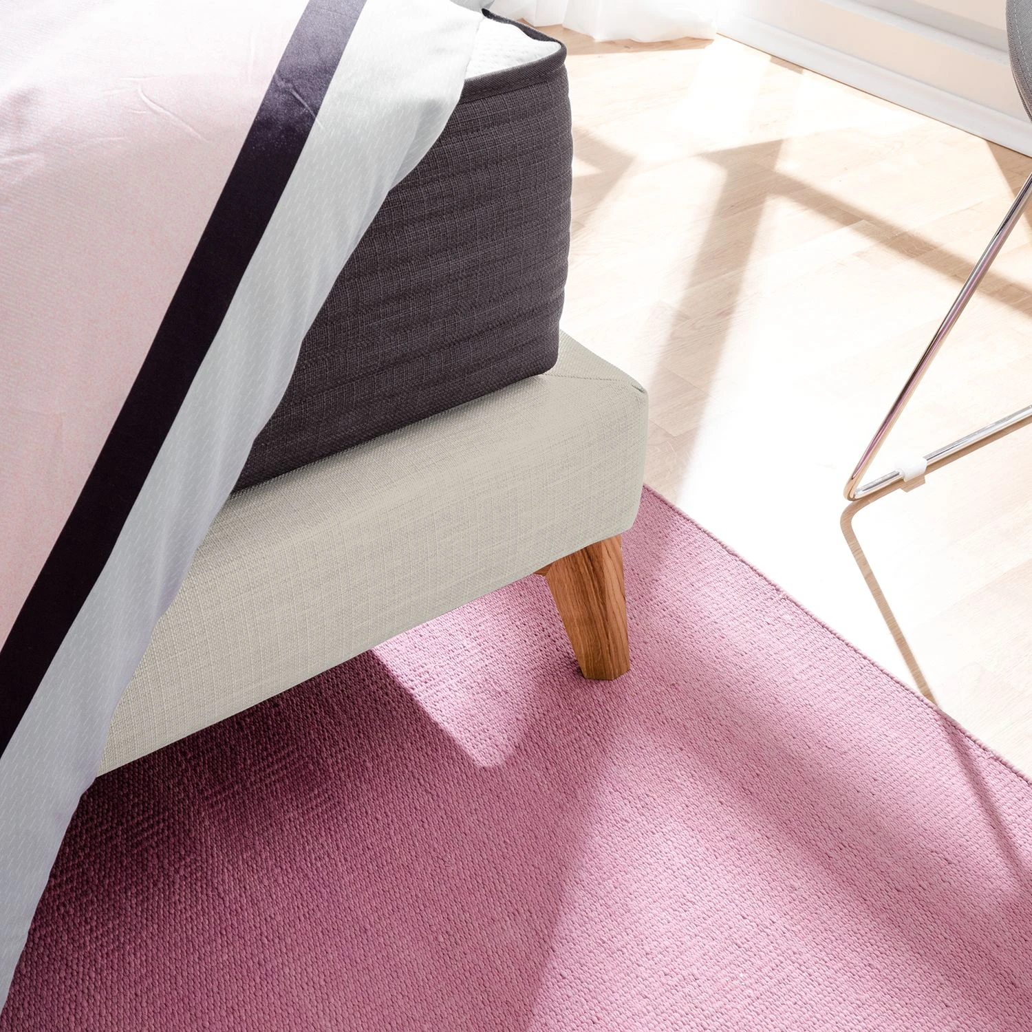 SmoodSpring Bett I - Webstoff / Eiche massiv - Creme - 180 x 200cm 12 SmoodSpring Bett I - Webstoff / Eiche massiv - Creme - 180 x 200cm – Bild 10