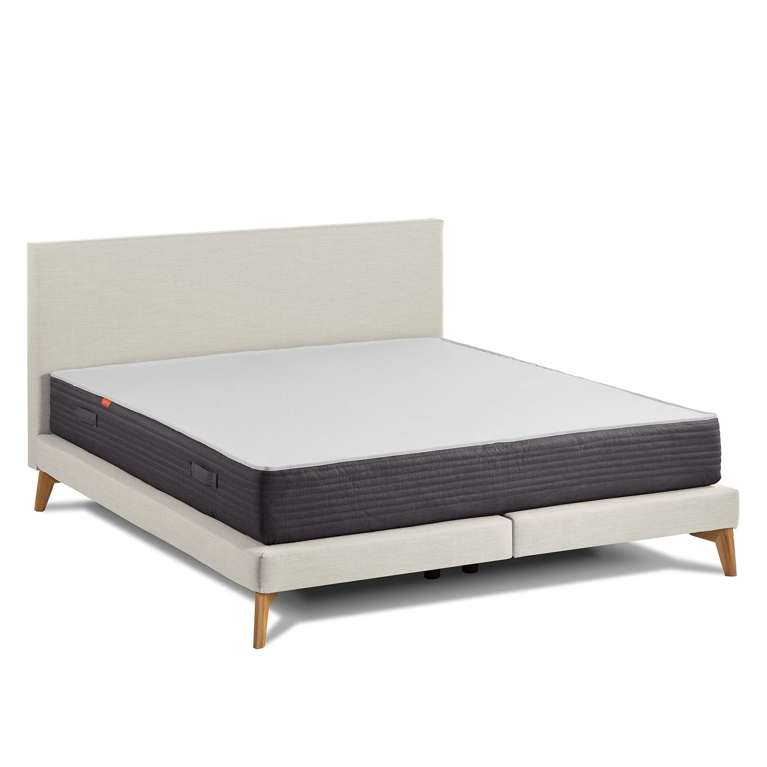 SmoodSpring Bett I - Webstoff / Eiche massiv - Creme - 180 x 200cm 6 SmoodSpring Bett I - Webstoff / Eiche massiv - Creme - 180 x 200cm – Bild 4